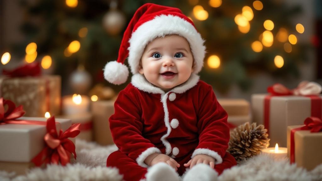 AI-generated Christmas themed baby portrait by StudioShots