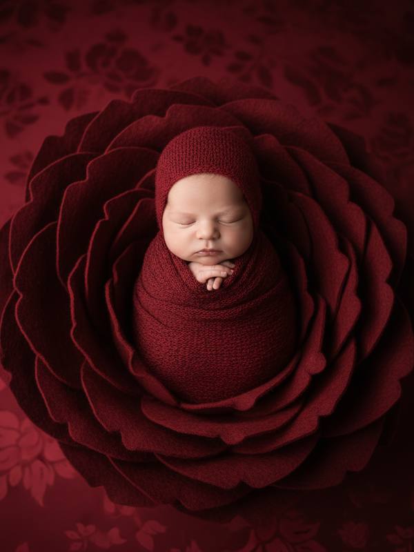Rose bloom AI baby portrait