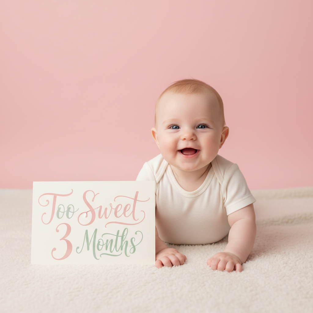 Sweet milestone AI baby portrait
