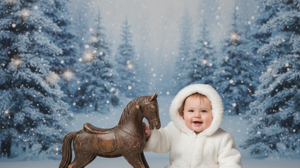AI-generated winter wonderland themed kids portrait by StudioShots